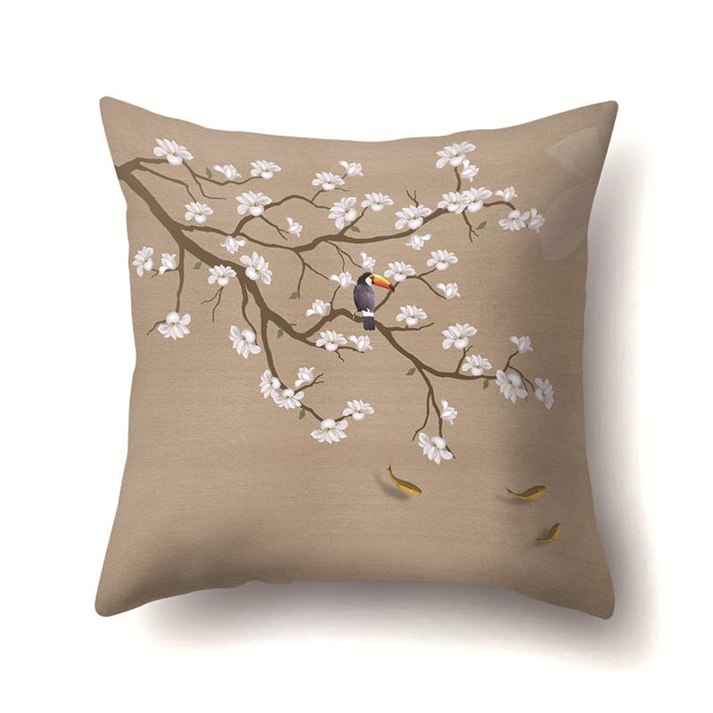 Geometric Branch Sofa Pillowcase Single-sided Office Cushion Cover Living Room Pillowcase Cycling Waist Pillowcase