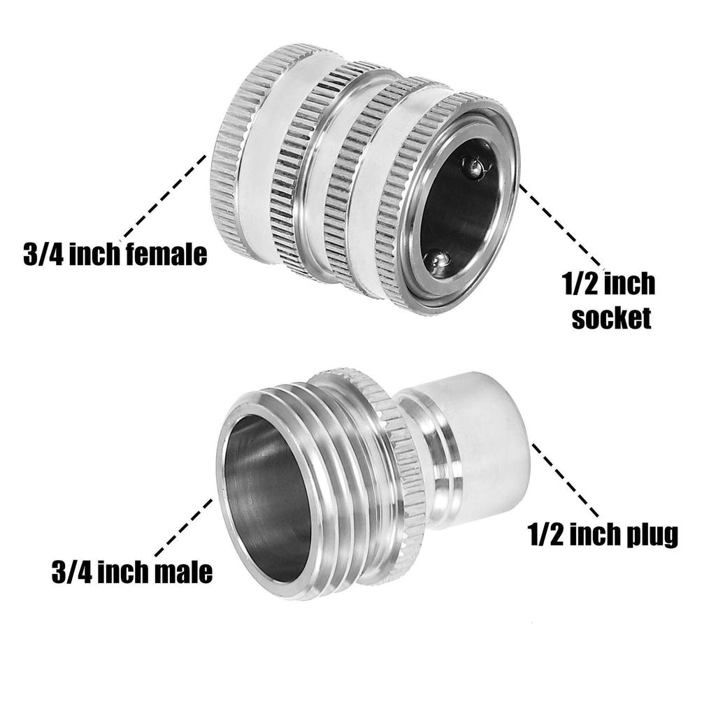 Stainless Steel High-Pressure Washer Quick Disconnect Kit, M22-14 & 3/8" Connectors, Explosion-Proof