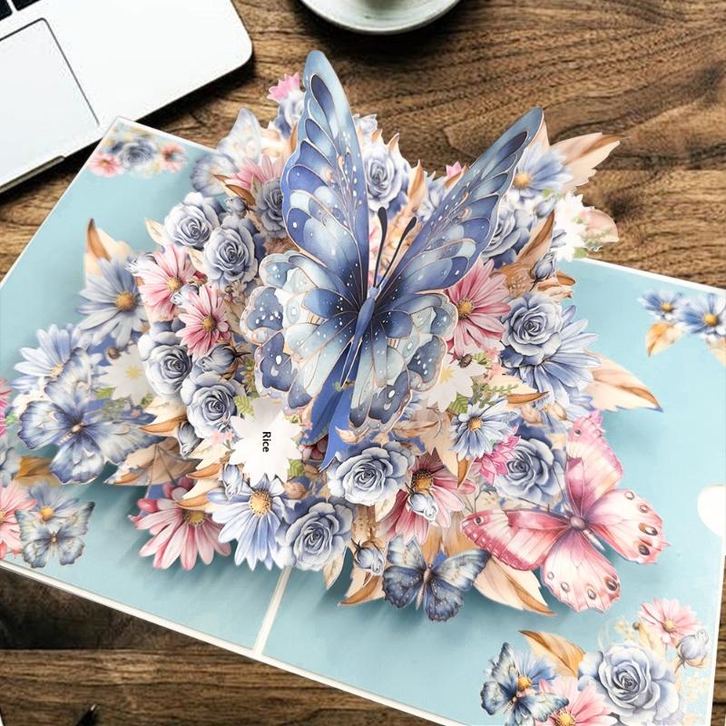 1Pc 3D Butterfly Greeting Card For Christmas Mother'S Day & Valentine'S Day Anniversaries