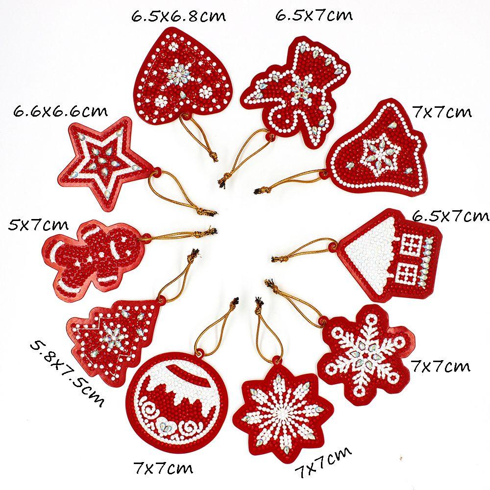 Cross Stitch 5D Diamond Painting Christmas Tree Pendant Special Shape Rhinestones Xmas Ornament