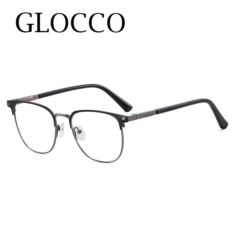 Anti- Blue light Men's Metallic Reading Eyeglasses Big Frames Readers Magnifier Presbyopia Lenses Eyewear Men's Near Vision Eyeglasses