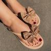 New Summer Clip-on Bow-knot Flicker-drill Sandals Women's Flip-flops Open Toe Flat Sandals Outdoor Slippers