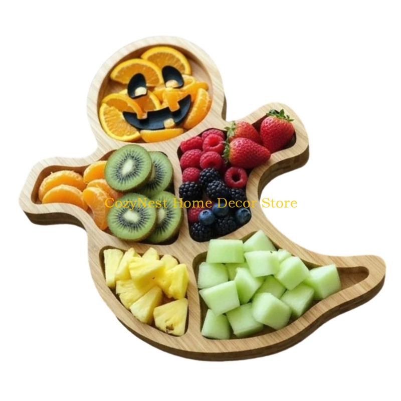 92MF Decorative Wooden Halloween Tray For Cheese Finger Party Use