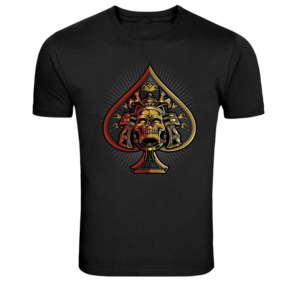 Samurai Skull Spade Card Warrior Graphic T-Shirt
