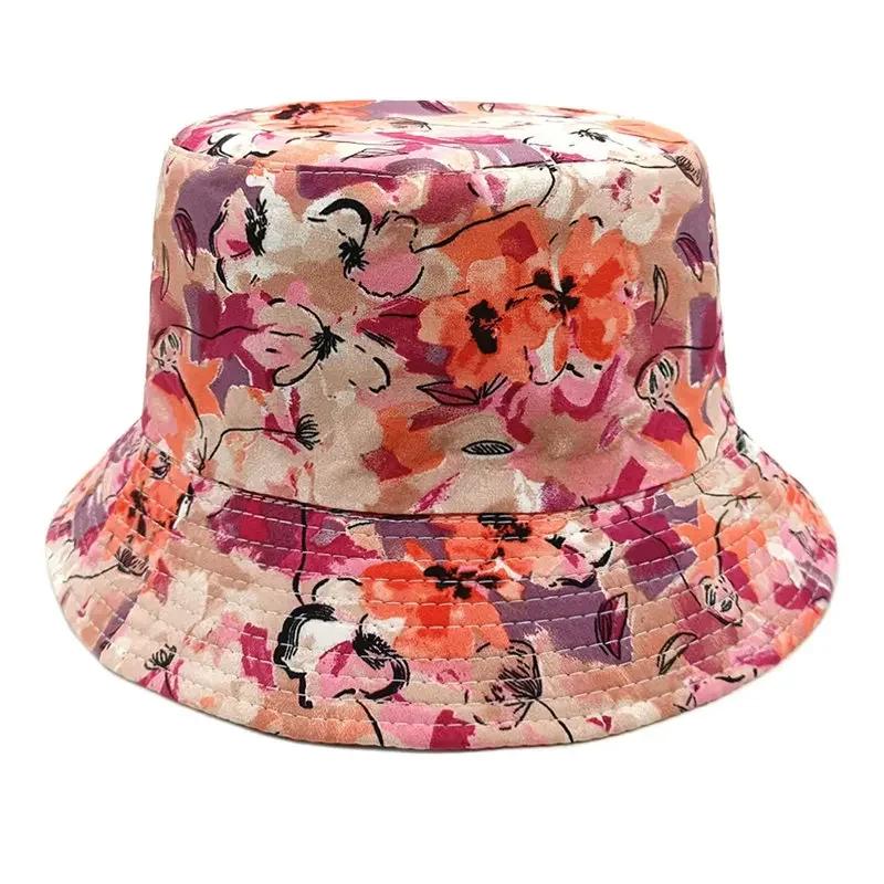 Spring and Summer Polyester Print Bucket Hat Fisherman Hat Outdoor Travel Sun Cap for Men and Women 169