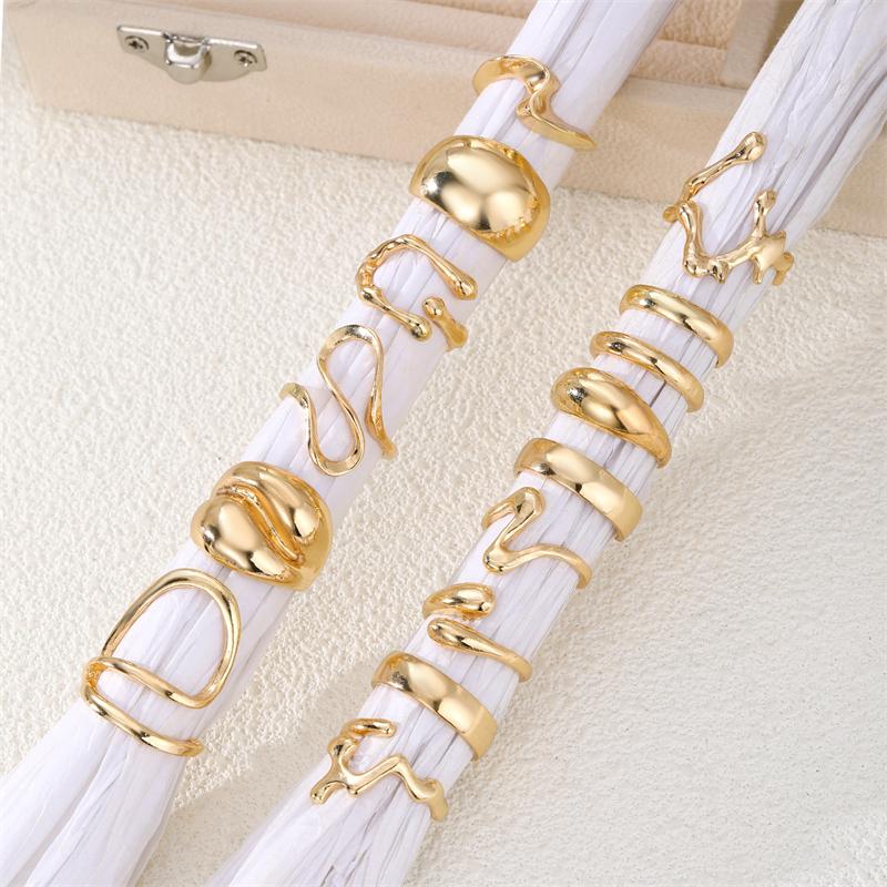 15Pcs Y2K Liquid Metal Irregular Rings Set for Women Silver Color Punk Grunge Goth Geometric Open Ring Kit Party Jewelry Gift