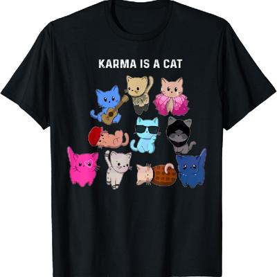 Karma ist eine Katze Katze Lustig Katze Liebhaber T-Shirt