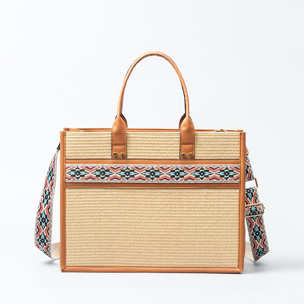 

Large Capacity Feminine Straw Tote Bag Woven Bag Beach Shoulder Bag Ethnic Style Travel And Commuting New Premium