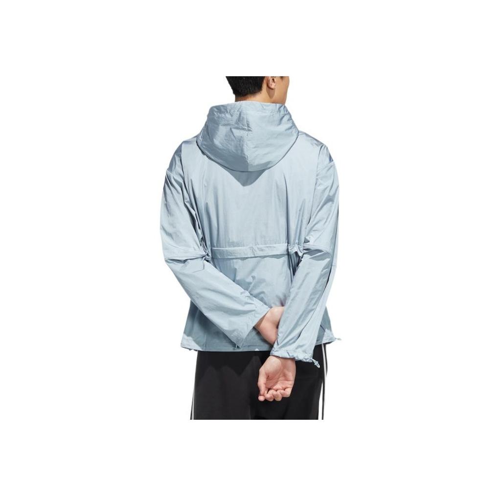 Adidas Originals Trefoil Solid Sun-Protective Sports Hooded Jacket Men Outerwear Light-Grey HM8045