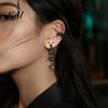 Fashion Accessories for Streetwear 1 Pair Vintage Gothic Snake Earrings, Retro Punk Front Back Boho Style Metallic Serpent Earrings Stud Halloween