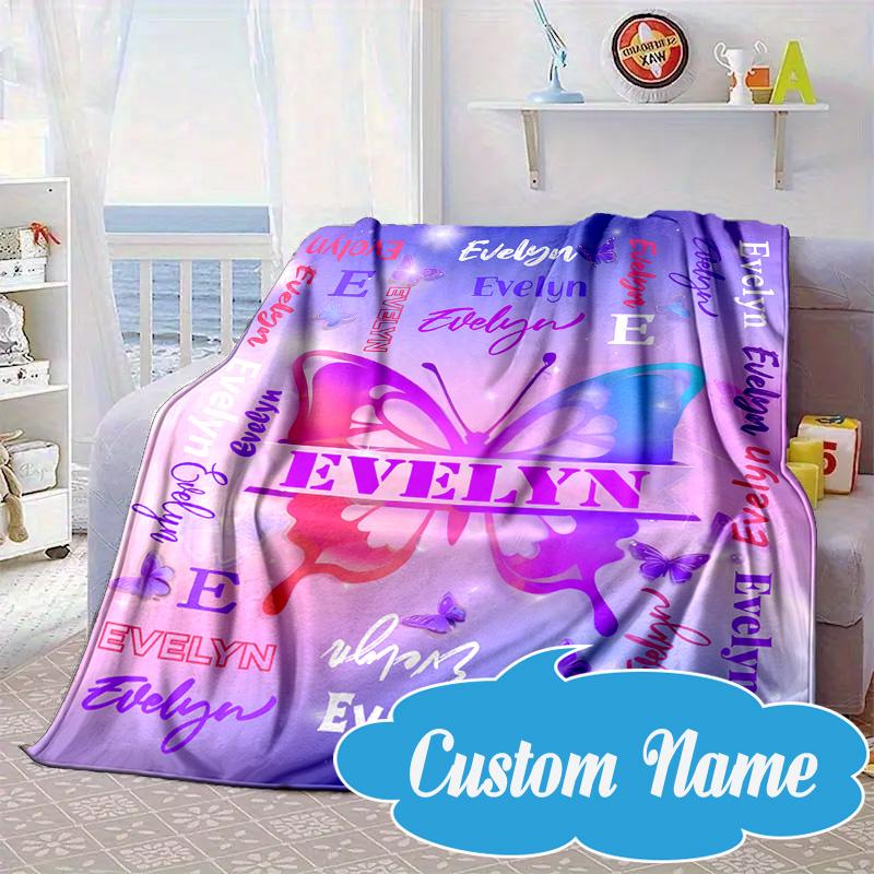 Custom Name Your Name Art Design Blanket bed sofa Blanket Flannel Blanket for Camping, Hiking, Picnic Essentials,gift for Fan family
