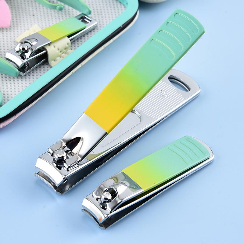 Gradient Yellow Nail Clipper Set - Professional Manicure Tools for Home and Salon