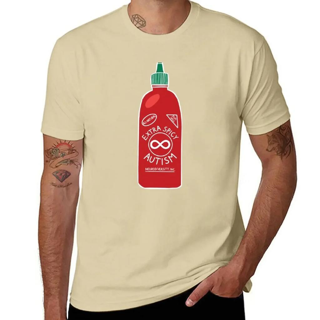 Extra Spicy Autistic Pride T-Shirt Oversized Cute Tops Short Sleeve Tee Men T Shirts