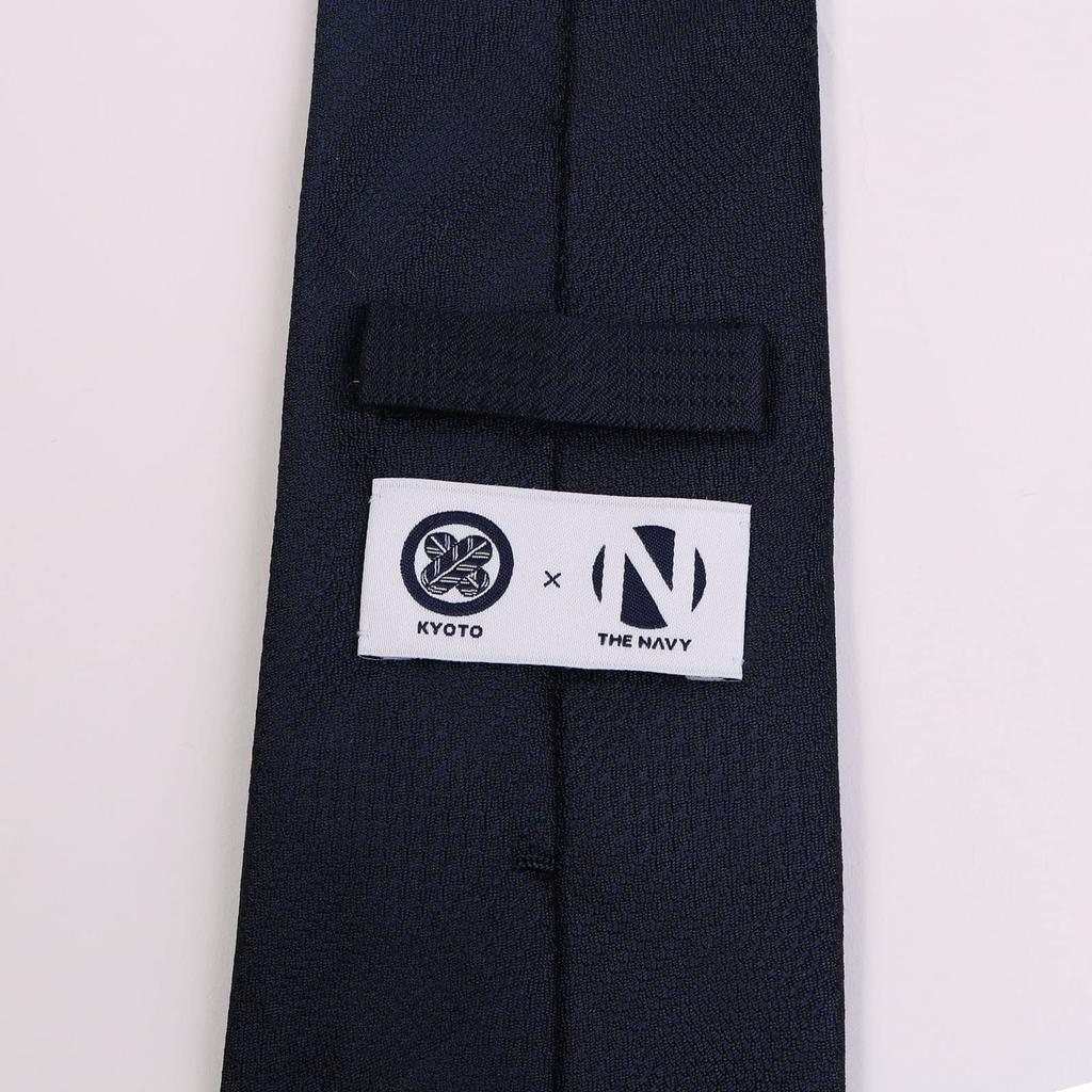 [The Navy] Necktie, JAPAN Brand, Kyoto Nishijin-ori Fabric, Hand-stitched by Uji Craftsmen, 100% Silk, Navy Blue, Glen Check Pattern, Perfect Gift