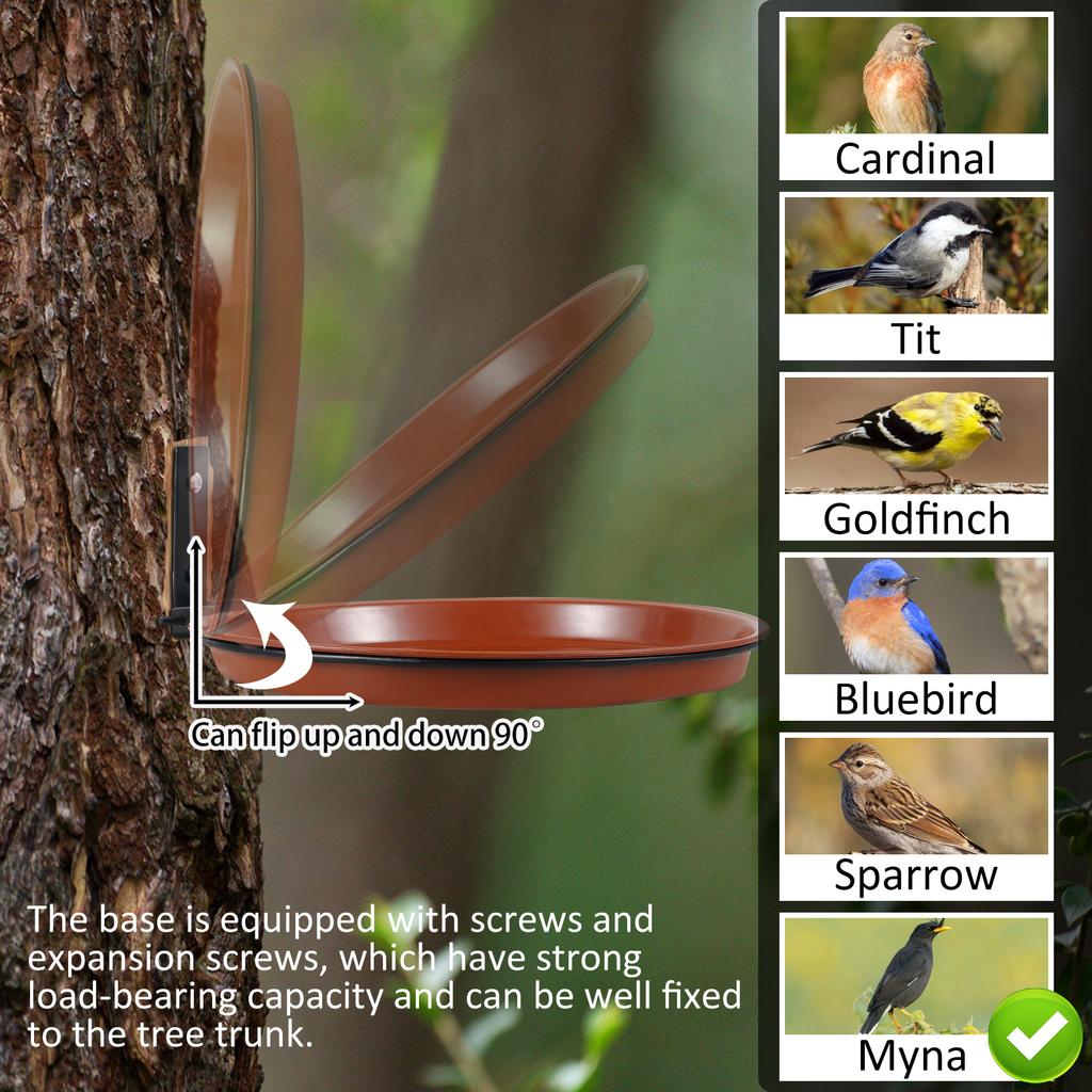3Pcs Bird Feeding Trays Tree Mounted Bird Feeders Bird Bath Spa Multifunctional Foldable Bird Feeders for Garden Balcony Railing