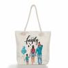 Multifunctional Mom Series Printed Thick Rope Shoulder Beach Bag Casual Large Capacity Handbag 7617