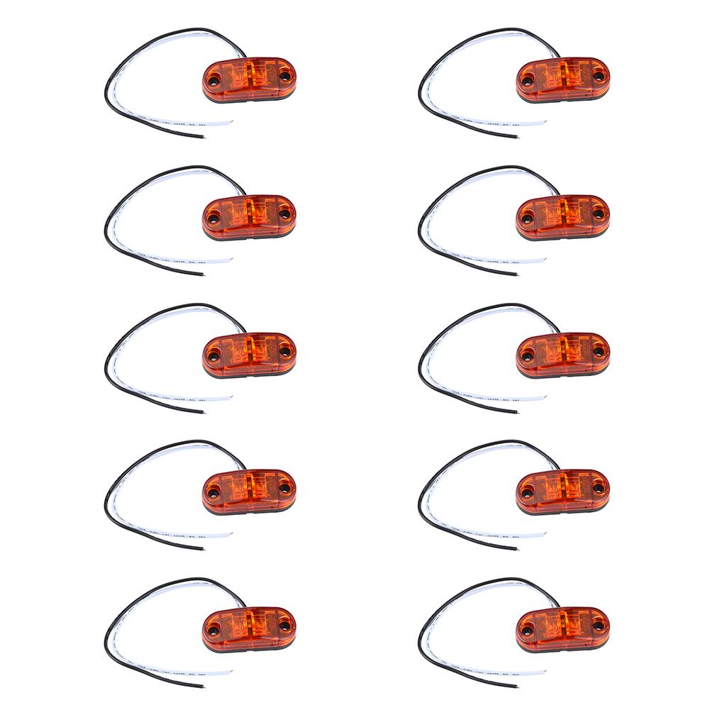 

10 шт. 2,5 дюйма 2 светодиода Боковой габаритный фонарь Овальный Сверхяркий Водонепроницаемый Фонарь для Автомобиля Прицепа Грузовика Янтарный янтарь