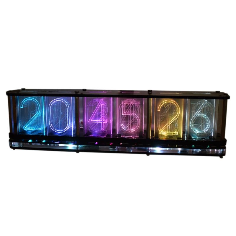 Imitate Full Color RGB Glow Tube Clock LED Music Spectrum DIY Kits Decoration Gift Night Light Atmosphere Light
