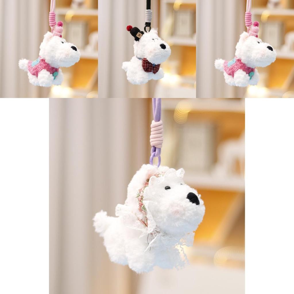 Lovely West Highland Terrier Plush Doll Keychain Super Soft Toy Perfect For Gifts