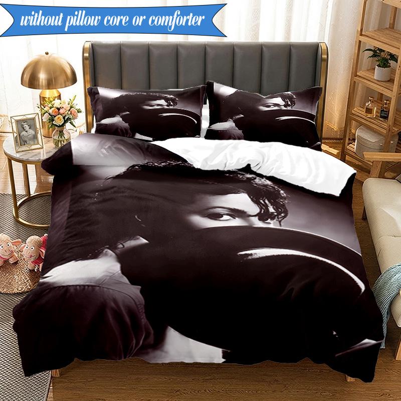 Metallic Hair Style Michael Muisc 3pcs K-pop Music Group Bedding set,Ideal for Bedroom, Dormitory,Including Duvet Cover And 2pcs Pillowcases,Fan Gift