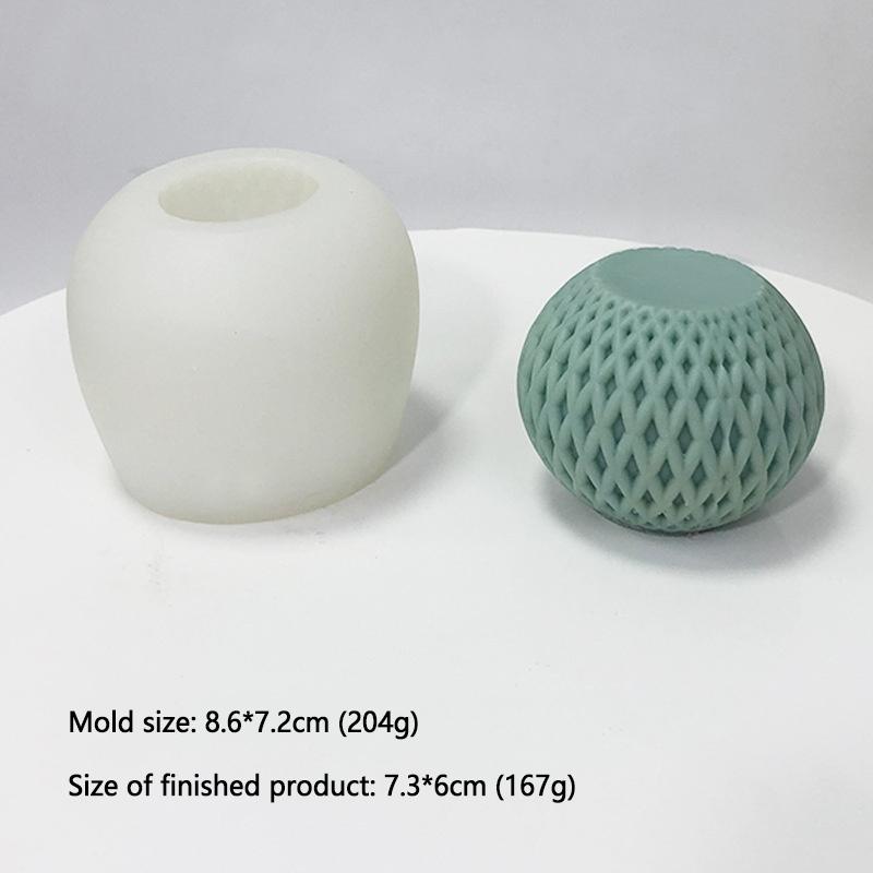 3D Striated Sphere Silicone Candle Mold DIY Aromatherapy Plaster Soap Clay Mould Handmade Epoxy Resin Mold Party Home Decor Gift