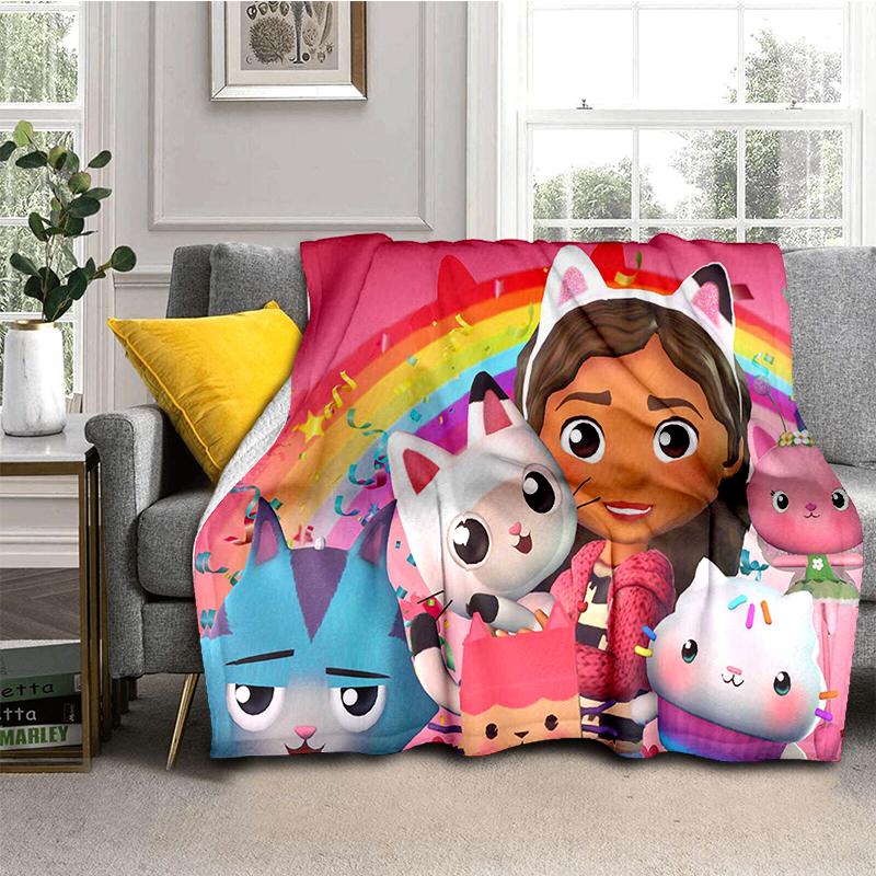 

Style New Gabbys Dollhouse Cartoon Girl Gift Blanket,Soft Throw Blanket for Home Bedroom Bed Sofa Travel Picnic Cover 75x90cm