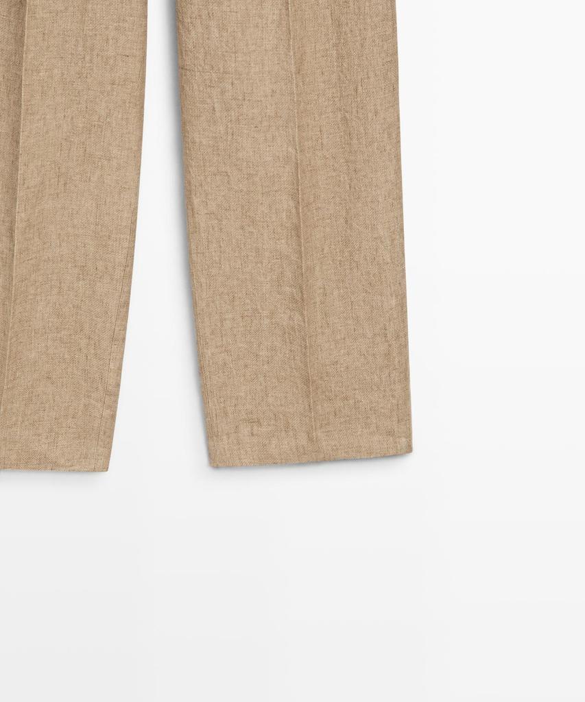 Masimodutti Dart Detail Linen Fluid Pants