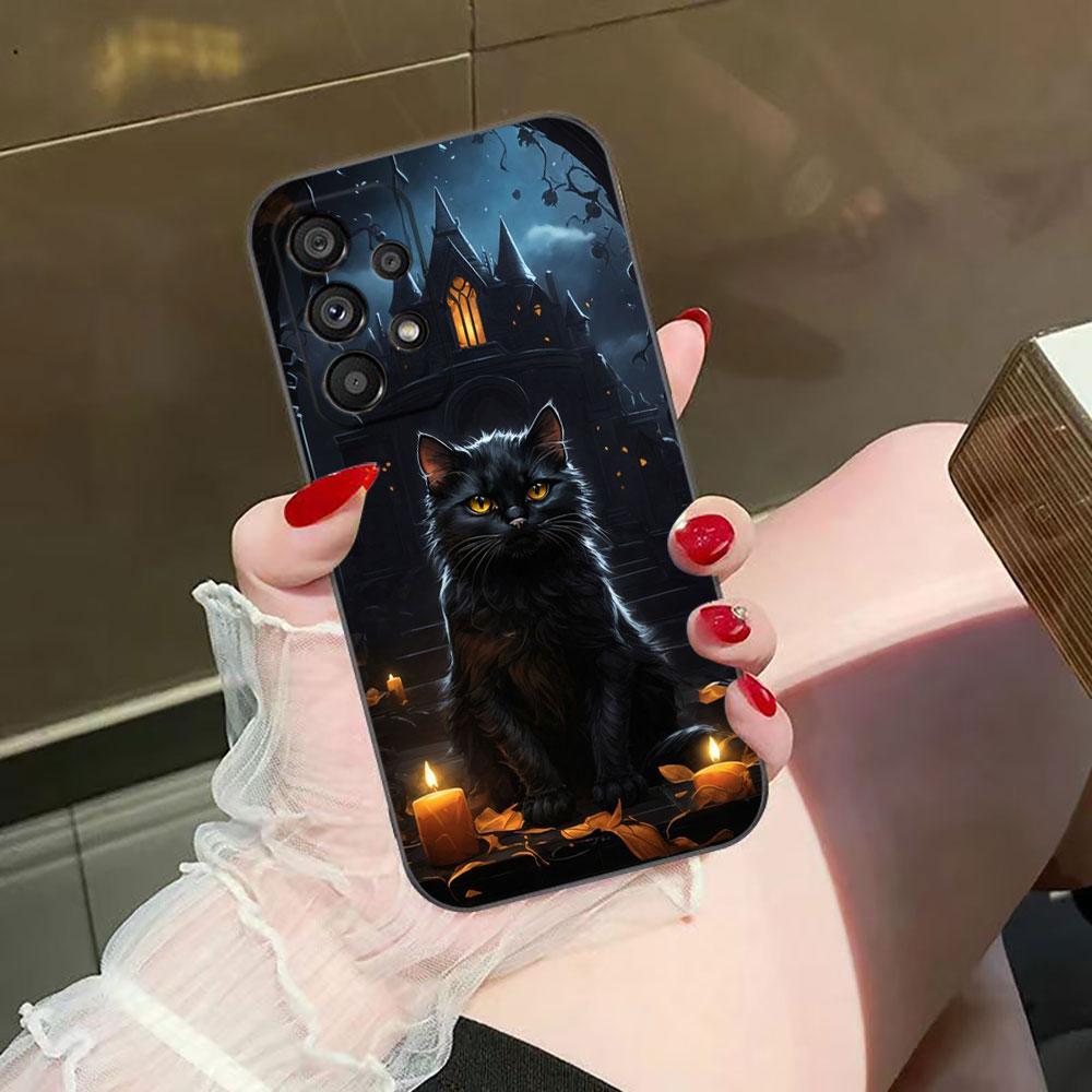 Black Cat Staring Eye Phone Case For Samsung Galaxy A72 A71 A55 A54 A53 A52 A42 A35 A34 A33 A32 A23 A22 A21S A20S A14 Case Funda