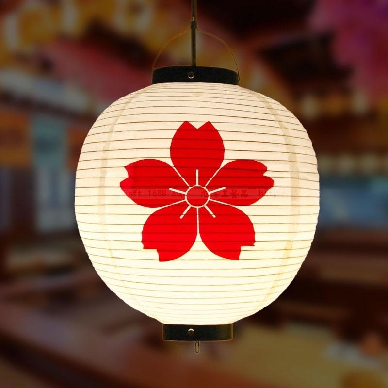 Red/Beige 30cm PVC Waterproof Japanese Lantern Korean Ramen Sashimi Izakaya Cuisine Shop Restaurant Decor Traditional Lantern