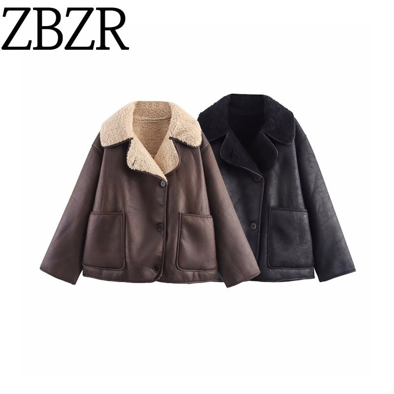 Za Autumn and Winter New Arrivals Women's Clothing Zr European and American Style Fashionable Simple Versatile Casual Reversible Jacket 3548246