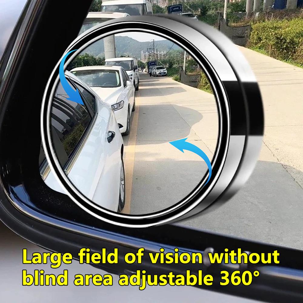 360° Adjustable HD Rainproof Stick-On Rearview Mirror Blind Spot Mirror, Parking Assistance Helper