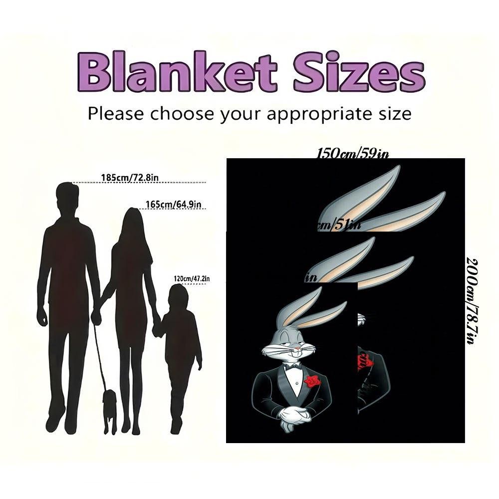 Bugs Bunny Tuxedo Costume for Men - Formal Suit with Rose Lapel PinBlanket Flannel Throw Blanket for Sofa, Bed, Travel, Camping, Office
