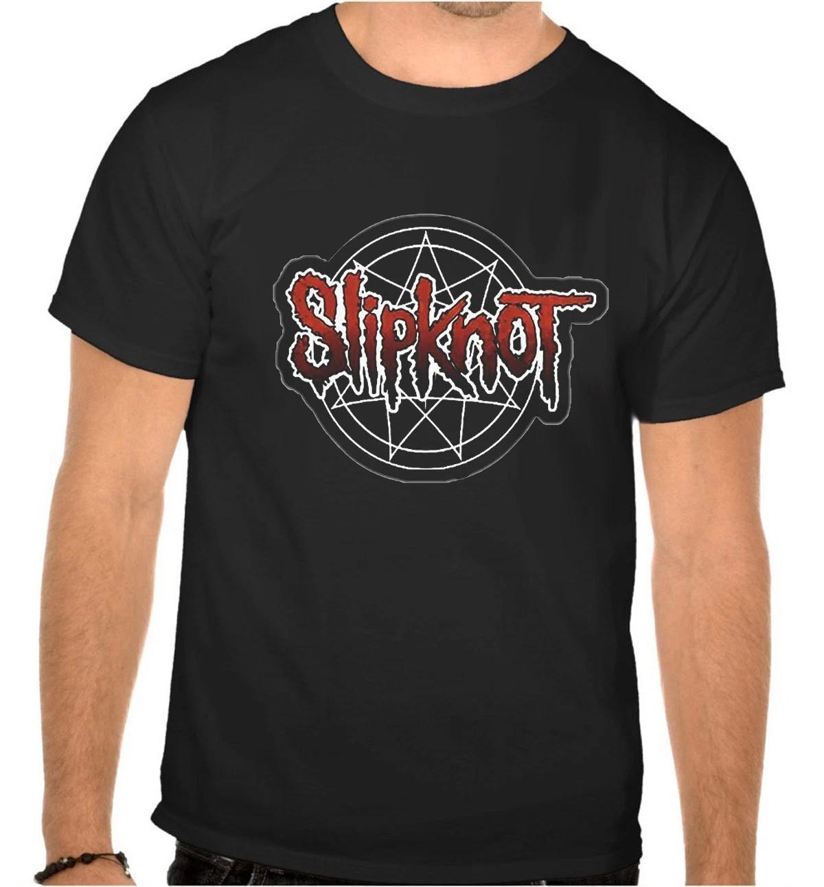 Slipknot Rock Band Rock Music Logo Black 100% Cotton T-shirt Mens Tees Top -1184 -Kids- XL
