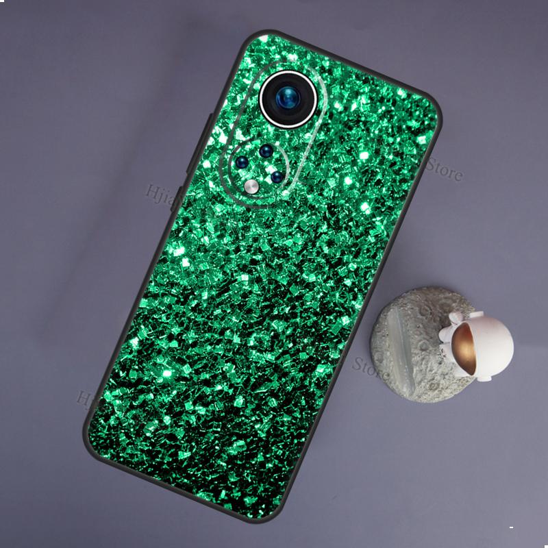Aqua Blue Rainbow GLITTER SPARKLES For Huawei P20 P30 P40 Lite Pro Nova 5T Nova 9 P Smart 2019 Case For Honor 50 Lite Cover