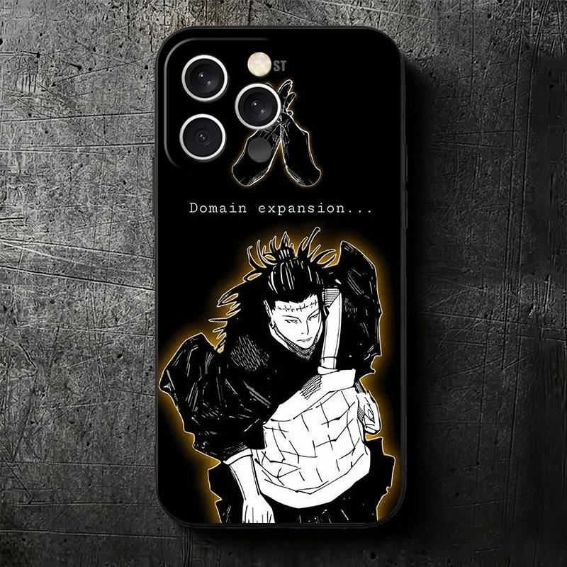 JUJUSU Anime Character Art Soft Phone Case for iPhone 16 16E 17 Air 15 Pro Max 14 Plus 13 Mini 11 12 7 Black Cover Back Shell