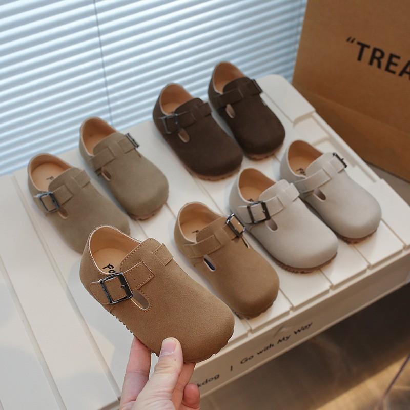 Kids Soft Sole Buckle Loafer Shoes Fall Toddlers Boys Girls Retro Style Slip-On Footwear