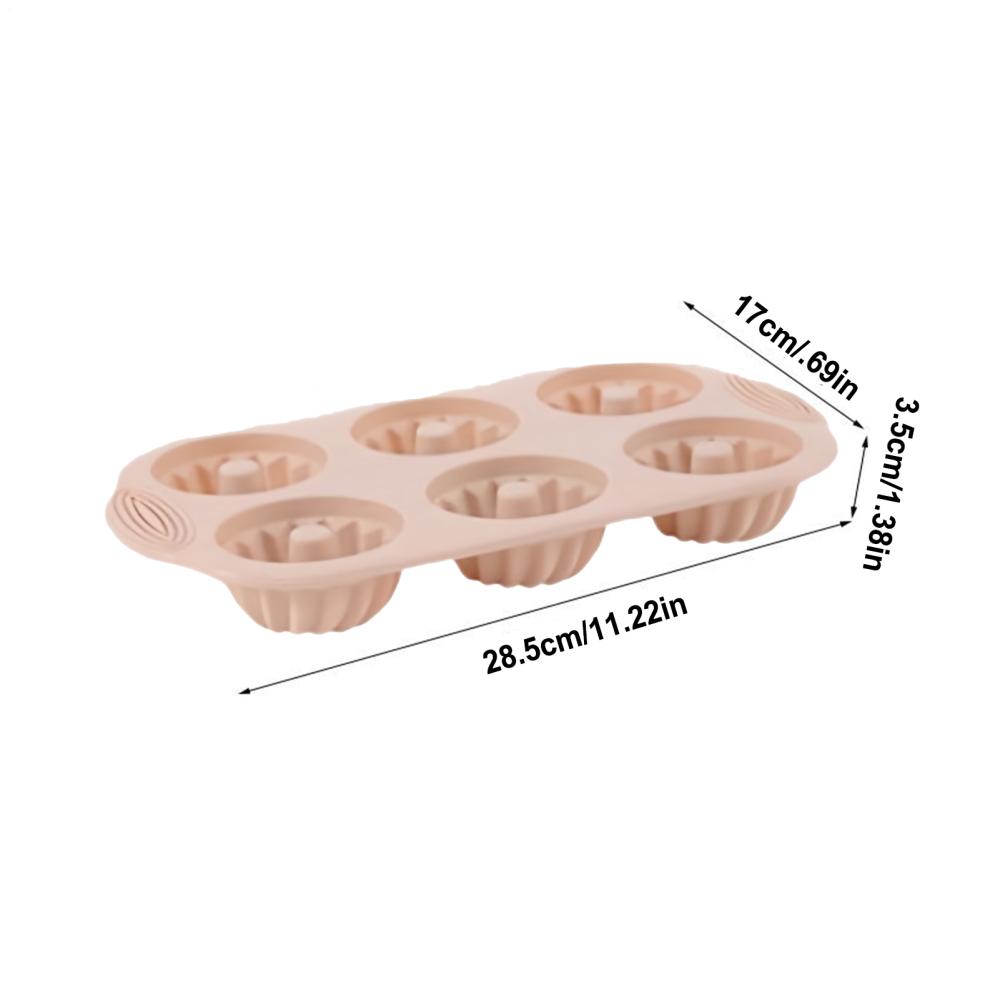 6 Hole Silicone Donut Mold Non Stick Donut Maker Baking Tray Reusable Donut Swirl Shaped Muffin Cake Mould Baking Pan