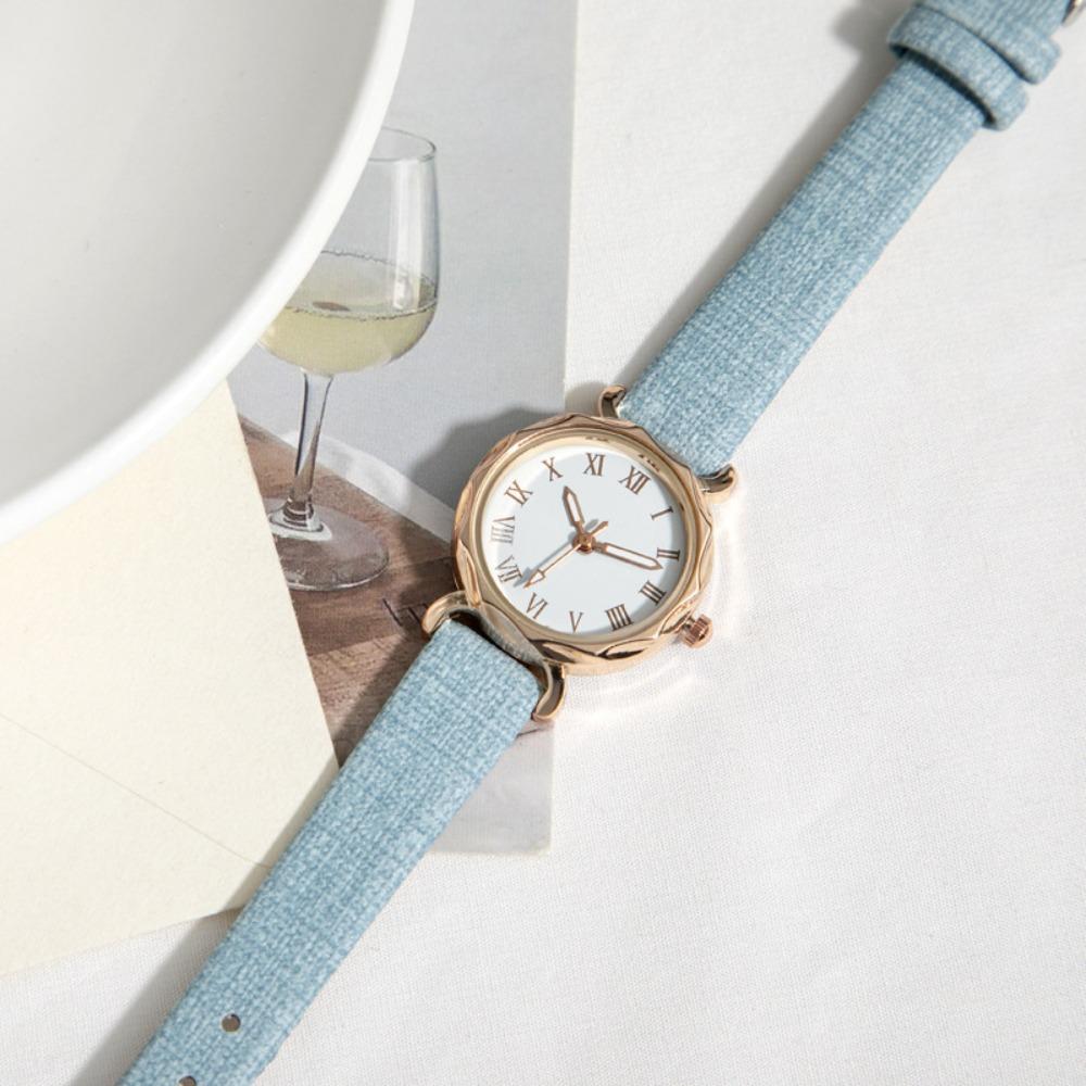 

Faux Leather Strap Quartz Watch Multi-color Quartz Clock Fashion Wristwatch Blue