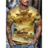 Men's Fashion 3D Printed Men's T-Shirt Round Neck Short Sleeve Trendy Street Wear