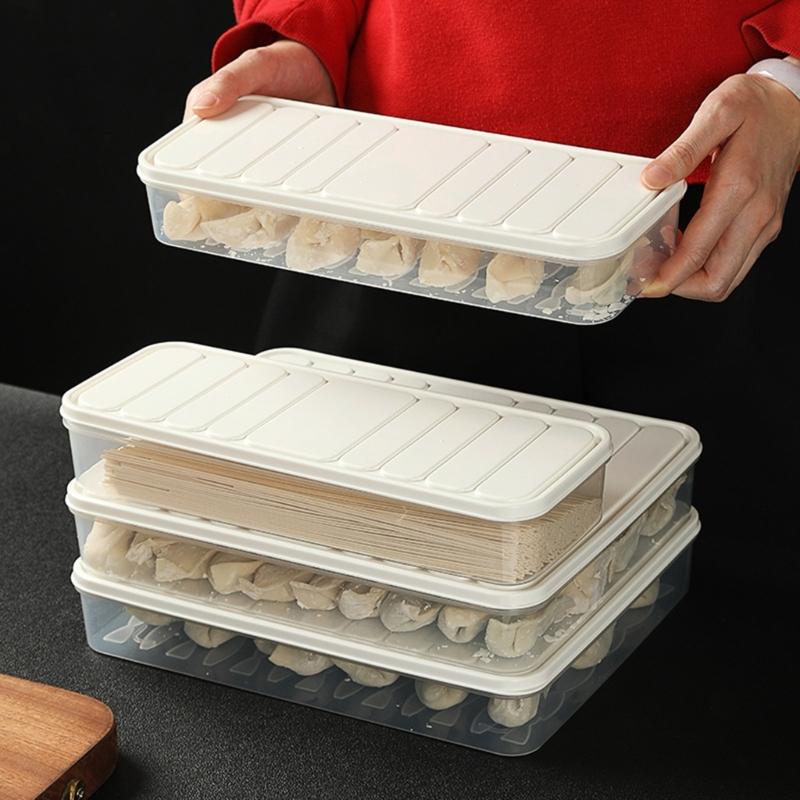 Clear Kitchen Storage Boxes Leakproof Refrigerator Organizers Space Saving Stackable Containers