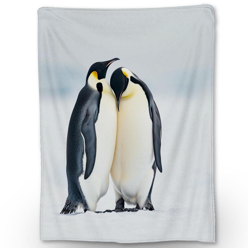 Penguin Blanket Soft Cute Penguins Flannel Fleece Throw Blanket Lightweight Fuzzy Plush Blanket for Couch Bed Sofa Home Decor