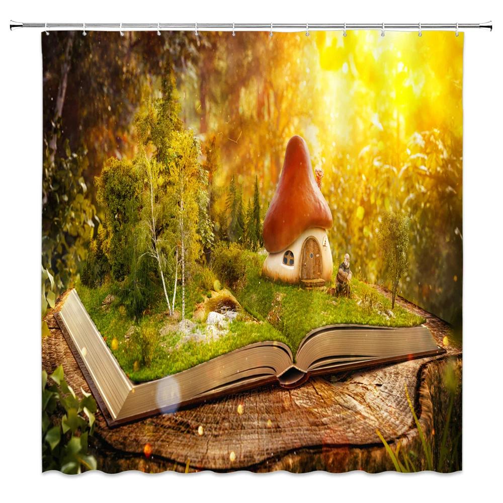 Tropical Jungle Landscape Shower Curtains Bathroom Decor Wild Animal Deer Parrot Toucan Leopard Home Bathtub Polyester Curtain