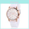 Silicone Case Ladies Quartz Watch With World Time Function For Fashion Students