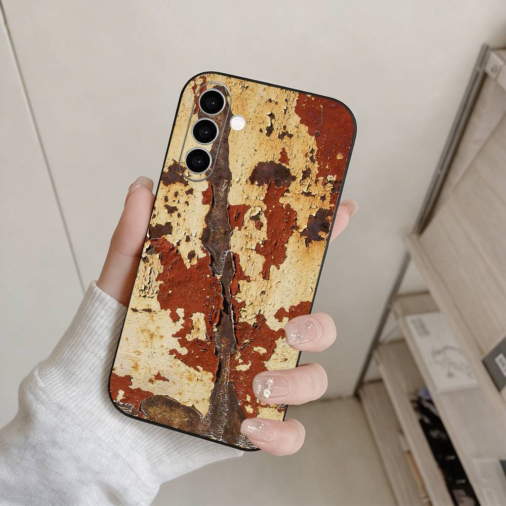 

Ржавый чехол в индустриальном стиле для Samsung Galaxy A73, A72, A71, A70, A53, A52, A51, Другие Мягкая черная крышка Samsung a11
