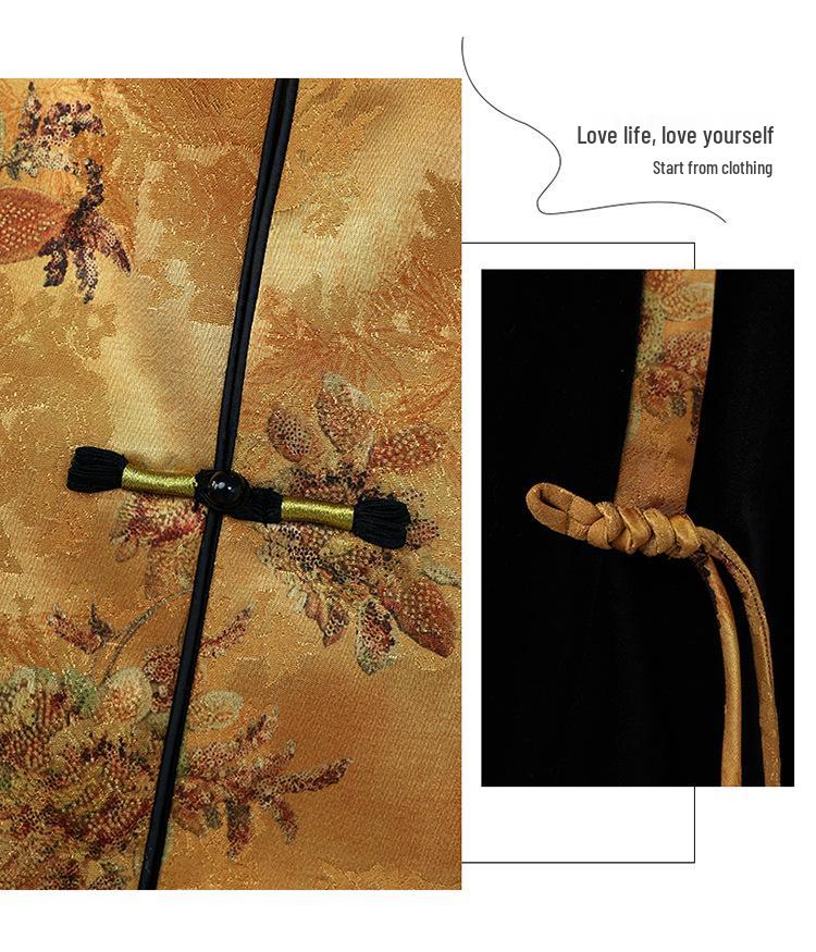 2026 New Chinese Style Velvet Vest Three-Piece Set: Stylish, Slimming, Age-Reducing with Frog Button Embroidery.