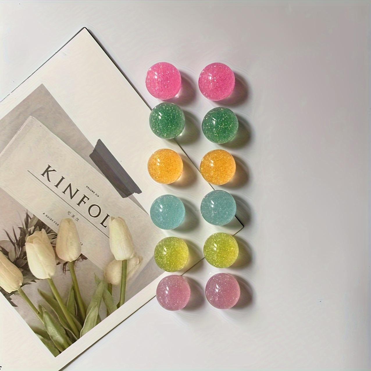 

10 шт. разноцветные прозрачные блестящие полукруглые бусины со звездным небом для холодильника с надписью «Po Message» магнитные украшения для дома