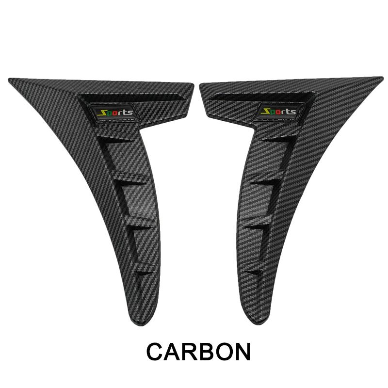 1Pair Universal Carbon Black Car Fender Side Vents Air Flow Intake Hole Grille Sticker Cover Car Styling Exterior Accessories