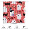 Halloween-Themed Shower Curtain With Colorful Patterns Featuring Ghosts, Bats, Stars, And A Witch Hat Waterproof And Decorative