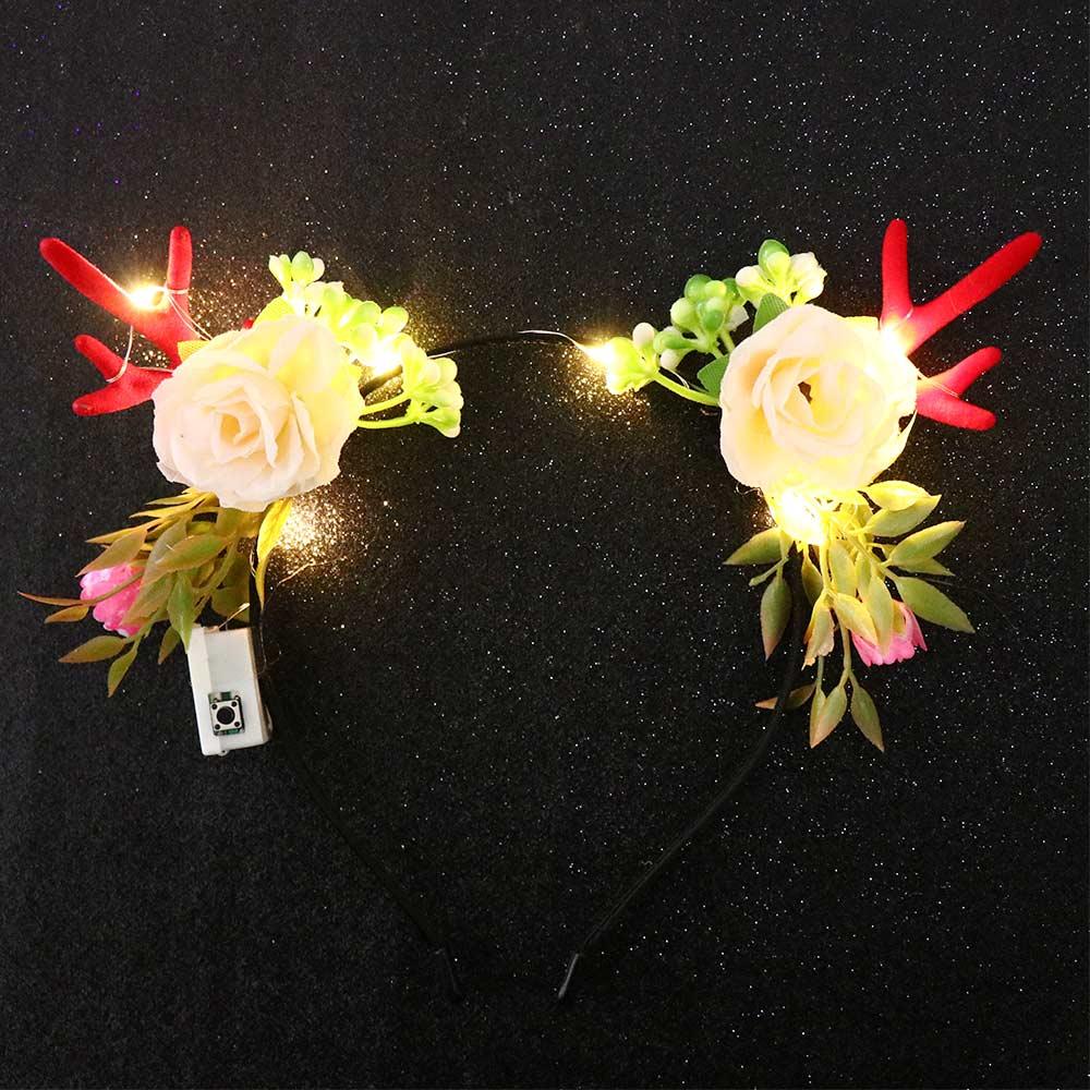 Haarschmuck im koreanischen Stil Foto-Requisiten Weihnachts-Haarreif Elchohren Stirnband Leuchtendes Stirnband Feen-Hirschohr Damen-Haarschmuck