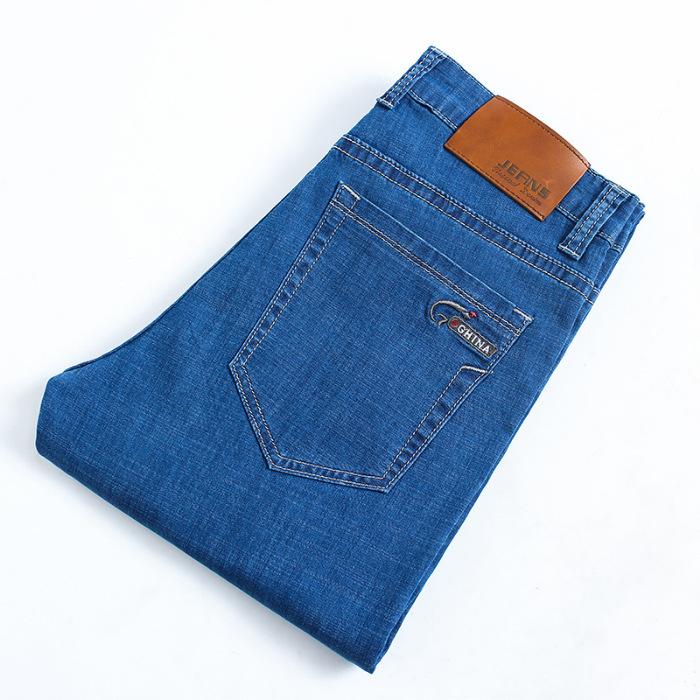 

Мужские джинсы осень и зима новый тренд ретро мужские брюки эластичные прямые брюки с добавлением флиса и увеличенный повседневный размер 40